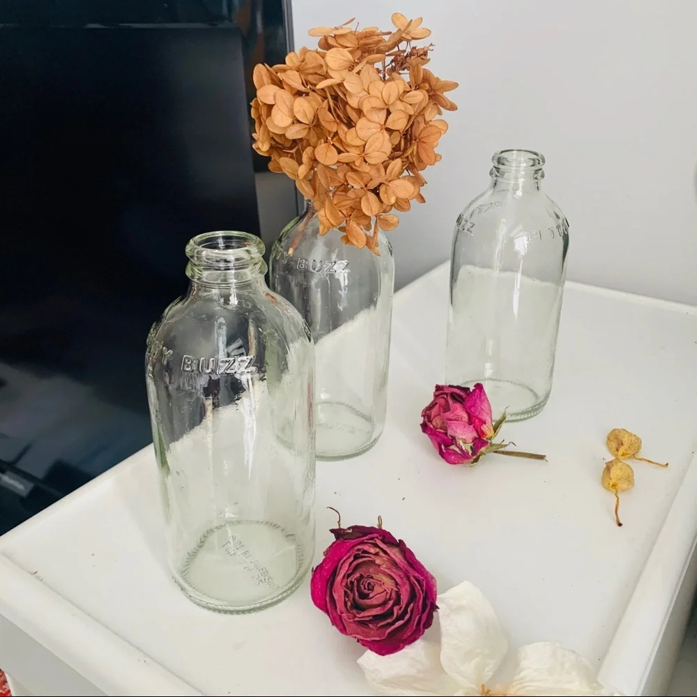 3pcs Vintage Bar Buzz Decor Glass Jars